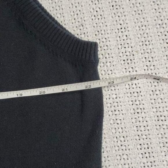 Johnston & Murphy Buttoned Wool Mock Collared Pullover Sz L Vest - Picture 5 of 6